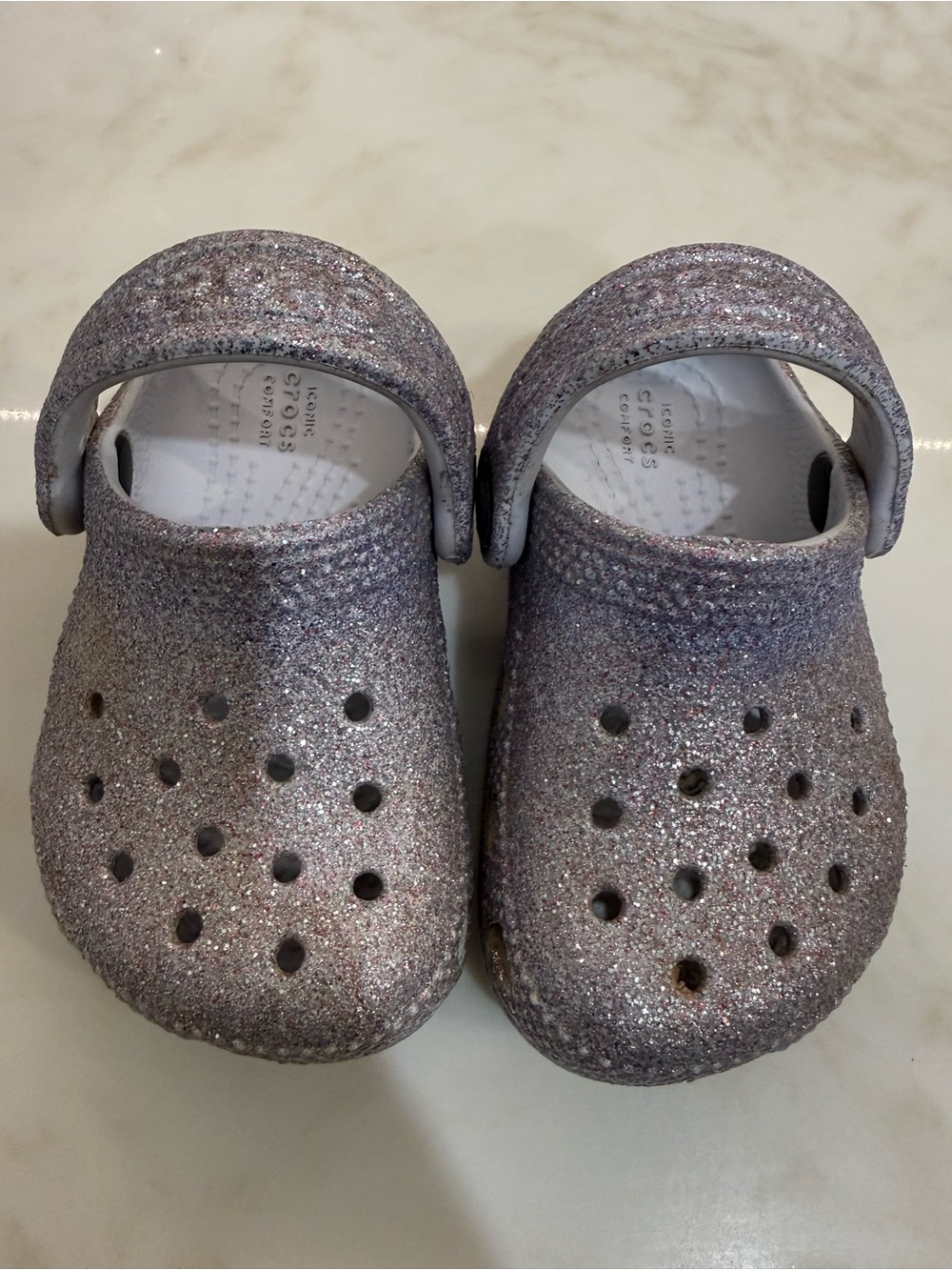 CROCS Toddler Glitter Clogs in Sparkling Lavender - Picture 6 of 10